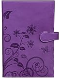 Pierre Belvedere Executive Line A5 Refillable Embossed Notebook, Organic Flowers, Purple
