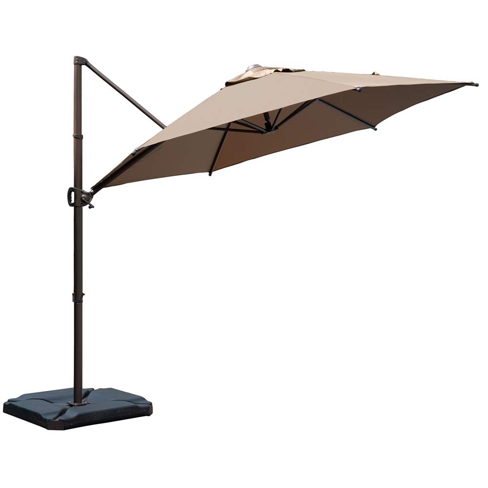 8 X 10 Feet Abba Patio Rectangular Offset Cantilever Outdoor Patio Hanging Umbrella With Cross Base Sand Umbrellas