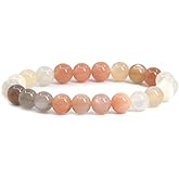 Justinstones Gem Semi Precious Gemstone 8mm Round Beads Stretch Bracelet 7 Inch Unisex