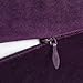 Mixhug Set of 2 Cozy Velvet Square Decorative Throw Pillow Covers for Couch and Bed, Purple, 18 x 18 Inches