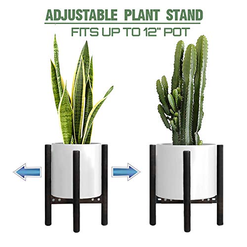 Adjustable Wood Plant Stand Indoor Mid Century Modern Plant Pot Holder,Best fits 9 to 12 Inch Flower Pot(Plant and Pot not Included) …