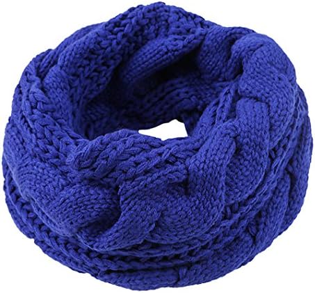 Bevogue Women's Twist Cable Knit Infinity Scarf Thick Warm Winter Ribbed Circle Loop Scarves-Royal blue