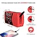 romatpretty Emergency Solar Hand Crank Radio, Portable AM/FM NOAA Weather Radio for Outdoor and Household Emergency Device, LED Flashlight, Reading Lamp, 2000mAh Power Bank USB Phone Charger and SOS Alarm(RED)