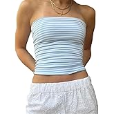Tube Top Going Out Strapless Crop Tops Backless Bandeau Striped y2k Cute Summer Clothes for Women Teen Girls 2025