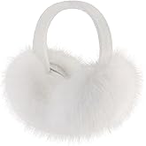 POMIJIAN Winter Women Earmuffs Furry Faux Fur Ear Muffs Fluffy Comfy Ear Warmer Girls Foldable Velvet Plush Ear Covers