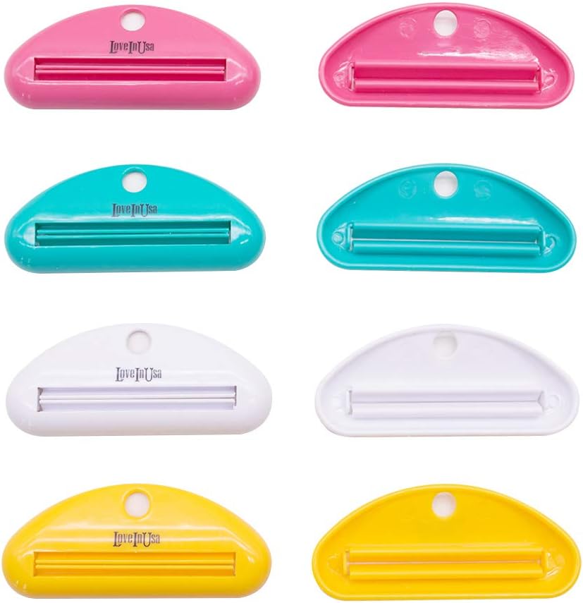 LOVEINUSA Toothpaste Tube Squeezer Dispenser- 4 Pack Random Colors: Home & Kitchen