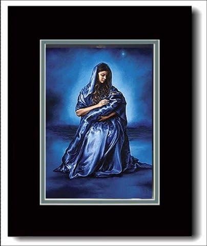 Mother’s Love Print of Virgin Mary & Baby Jesus, painted by Child Prodigy Akiane, Double Matted 16-inch by 20-inch finished size
