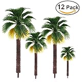 WINOMO 12pcs Plastic Artificial Trees Layout Rainforest Palm Tree Diorama Scenery