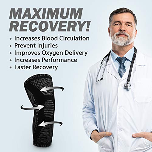 POWERLIX Knee Compression Sleeve Best Knee Brace for Knee Pain for