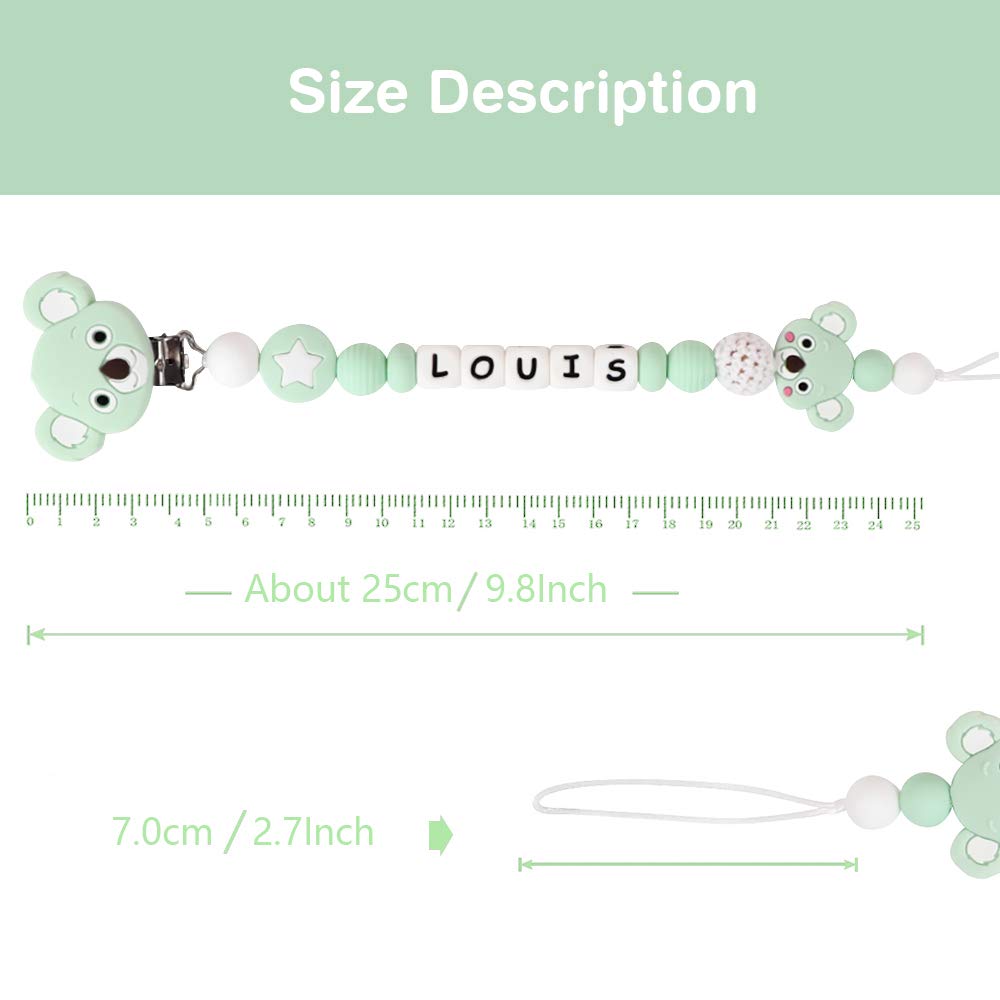 teething dummy clips personalised