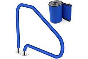 HYDREAM Pool Handrail Cover, Rail Grip for Swimming Pool Hand Railing Covers with Zipper, Slip Resistant Safety Grip Sleeve for Swimming Pool Inground Ladder Handles Hand Railing Covers Grips-10 Feet, Blue