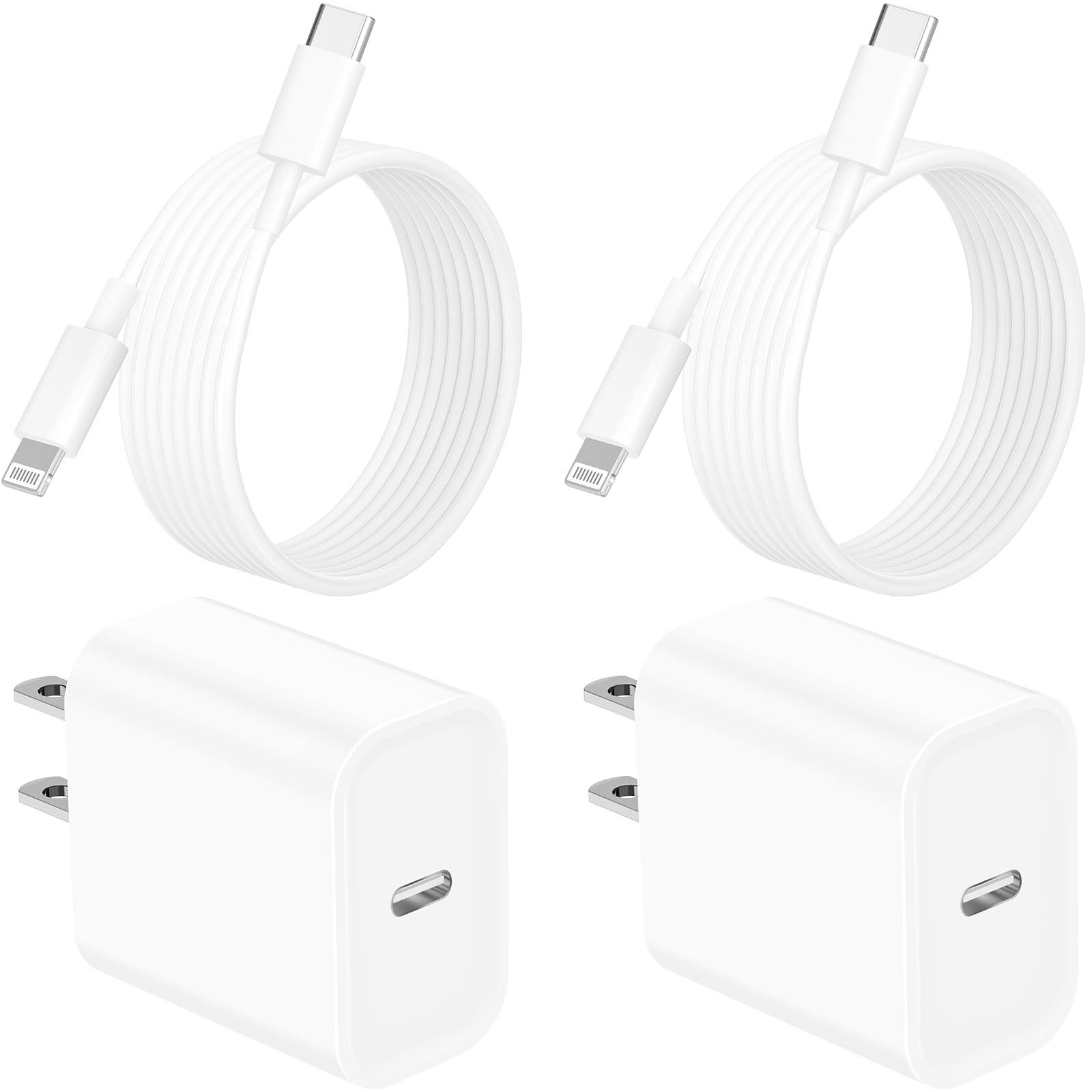 Photo 1 of [Apple MFi Certified] iPhone Charger Fast Charging, Redpark 2Pack 20W Type C Wall Charge Block USB C Charger with 6FT Type C to Lightning Cable for iPhone 14 13 12 11 Pro Max XS XR X 8 SE iPad AirPods