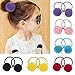 Candygirl 24 Pcs Girls Fluffy Ball Elastic Ties,Ball Ponytail Holders,Hair Bands,Hair Elastics,Value Set (fluffy ball 24pcs)