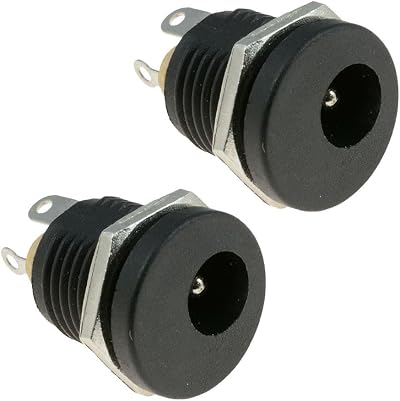 Switch Electronics DC Power Panel Mount Socket 2.5x5.5mm Female Jack Plug 2 Pack