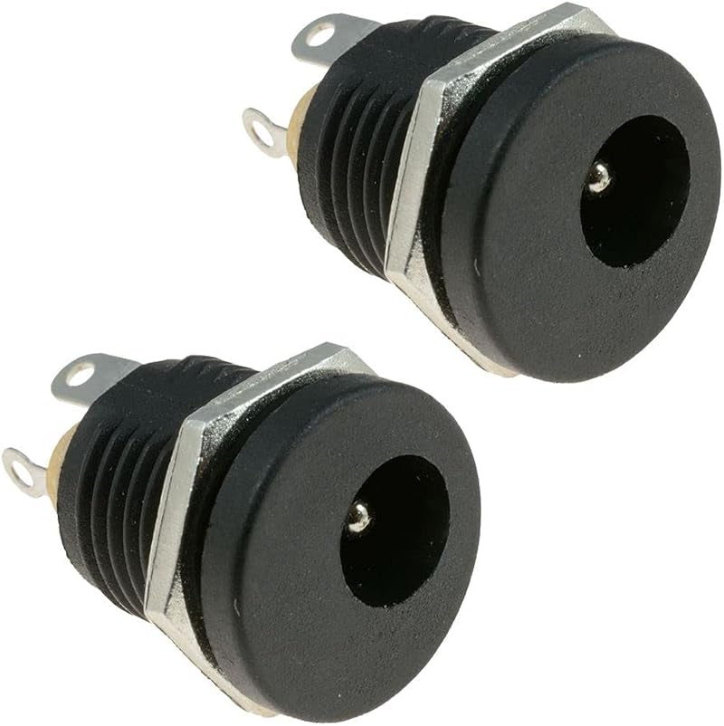Switch Electronics DC Power Panel Mount Socket 2.5x5.5mm Female Jack Plug 2 Pack