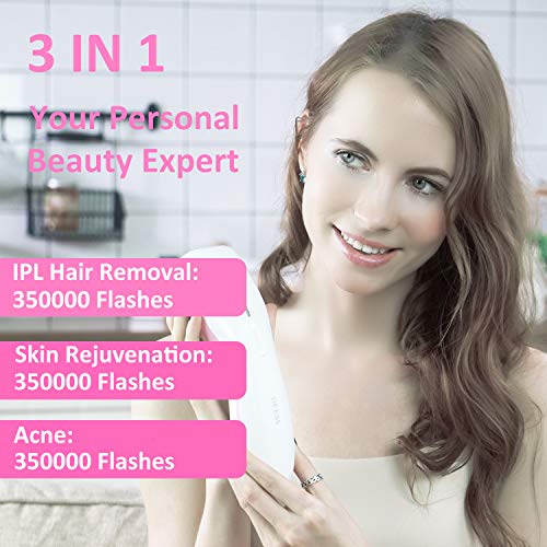 DEESS GP586 IPL Hair Removal Device, Permanent Hair Removal Beauty Kit, 3 in 1 Home Use [hair removal, acne clear, skin rejuvenation], 350,000 flashes. - Thumbnail 2