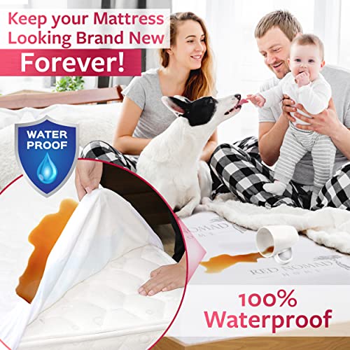 Red Nomad Waterproof Mattress Protector, Complete Bed Mattress Cover