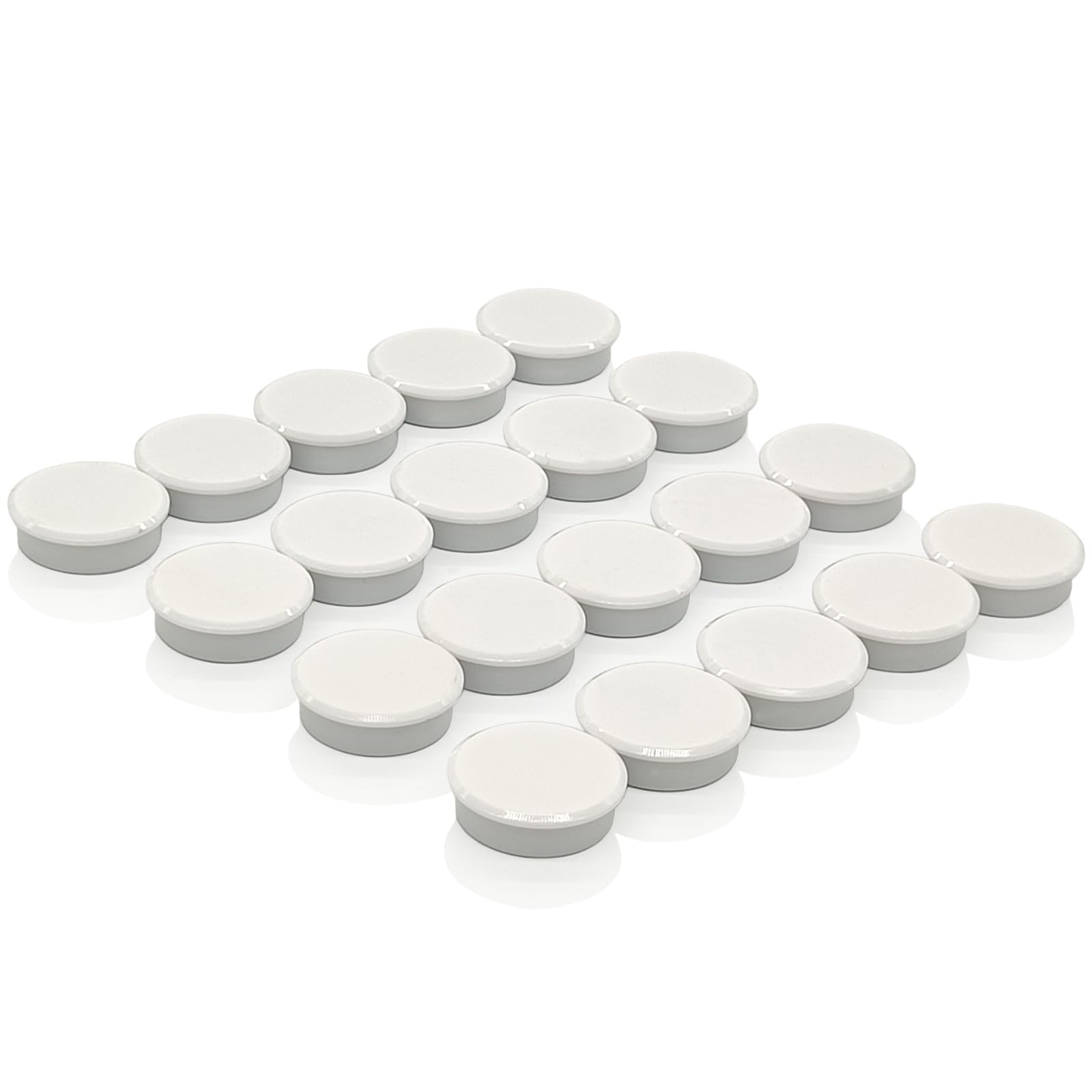 PYJLBX Fridge Magnets - 20 Pack Small Strong Magnets - Heavy Duty Whiteboard Magnets for Crafts, Mini Cute Round Refrigerator Magnet for Kitchen, Office | Decorative Magnetic Dots for Adults (White)