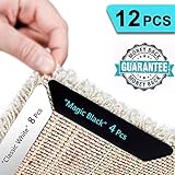 HAIOOU Rug Gripper, 8+4 Pcs Non Slip Rug Corner Grippers Anti Slip Carpet Tape Grips, Advanced with Renewable Adhesive Pad for Hardwood Floors - Ideal Area Rug Runner Stoppers to Ensure Safety