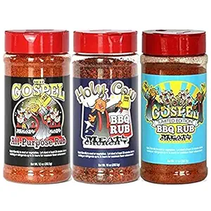 Meat Church Holy Rub & Seasoning Sampler (Variety Pack of 3 w/ one each of The Holy Gospel, Holy Cow & The Gospel)