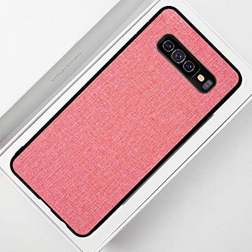 joliwow for Samsung Galaxy S10 Plus Case S10 + Cover Fabric Soft TPU Phone Case PC Hard Back Casing Case Samsung Galaxy S10 Plus Cover 6.4" (Pink)