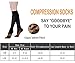 6 Pack Copper Knee High Compression Support Socks For Women and Men - Best Medical, Nursing, Maternity Pregnancy and Travel Socks - 15-20mmHg (L/XL, Black)