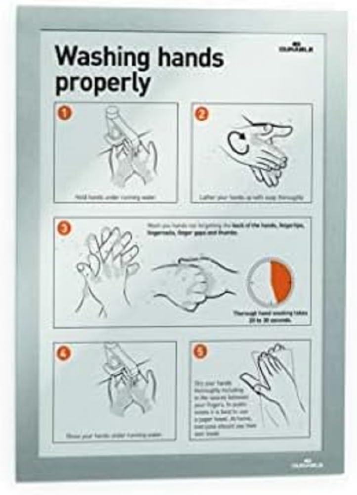 Durable DURAFRAME Self-Adhesive Magnetic Frame - A4 Silver - Pack of 10 - Document Frame For Professional Internal Signage - Self-Adhesive Attachment