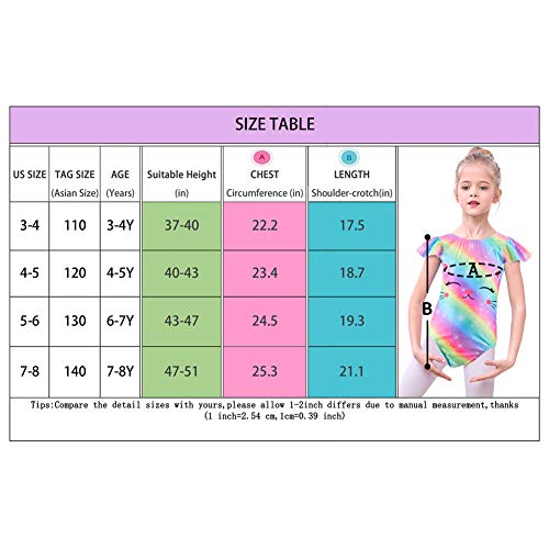 MHJY Girls Gymnastics Leotard Unicorn Ballet Dancewear One-Piece Activewear Bodysuit Athletic Leotards