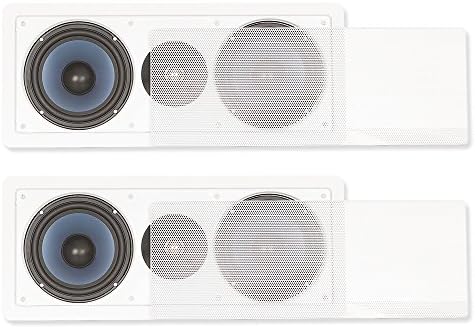 Blue Octave LLCR6 In Wall 3 Way Speaker Dual 6.5" Home Theater Surround 2 Speaker Set