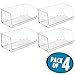 mDesign Large Stackable Plastic Food Storage Organizer Bin with Open Front - Perfect for Refrigerator, Freezer, Cupboard, Cabinet, and Pantry Organization - 15