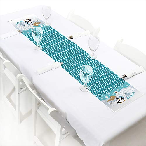 Big Dot of Happiness Arctic Polar Animals - Petite Winter Baby Shower or Birthday Party Paper Table Runner - 12