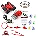 15 in 1 Outdoor Exploration Kit - Children's Toy Binoculars - Flashlight, Compass Whistle Magnifying Glass Bug Catch & Backpack. Kids Adventure Pack Camping, Hiking. Educational Kit Set for boy & girl