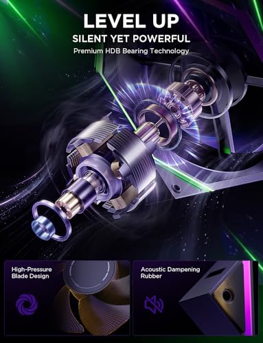 AsiaHorse Nyota Pro 120mm Case Fan, PC Fan 120mm Daisy Chain, ARGB PWM 2000RPM Quiet, High Airflow Case Fan, Standard Fan Blade