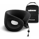 Cabeau Evolution X Deluxe - Best Travel Neck Pillow with Travel Bag (Diamond Black/White)