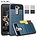 LG Escape 3 Case, LG Phoenix 2 Case, AnoKe [Credit Card Slots Holder][Not Wallet] Hard silicone Rubber Hybrid Armor Shockproof Protective Holster Cover Case for LG K8 - KLS Metal Slate
