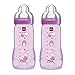 330ml Pack Of 2 Pink Mam Baby Bottle With Spill Free Lid