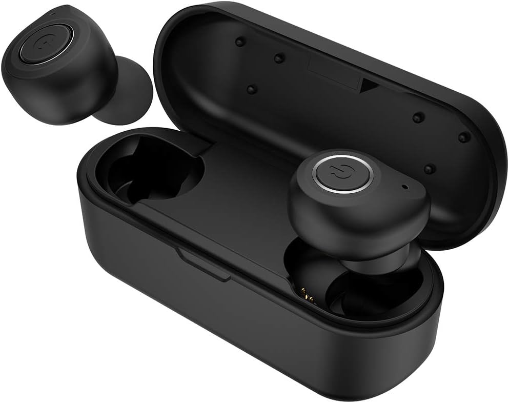 Lusenbo Wireless Earbuds,TWS V11 Bluetooth Earbuds In-Ear Stereo Bluetooth 5.0 Mini Sports Noise Cancelling,3.5 Hours PlayBack Time Headsets with Charging Case(Black)