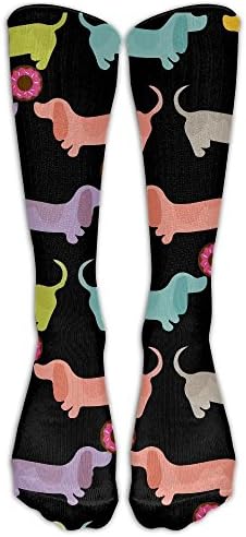 MDIF Dachshund Weener Dog Donuts Cosply Socks Funny Champion Athletic Leggings Knee High Stockings
