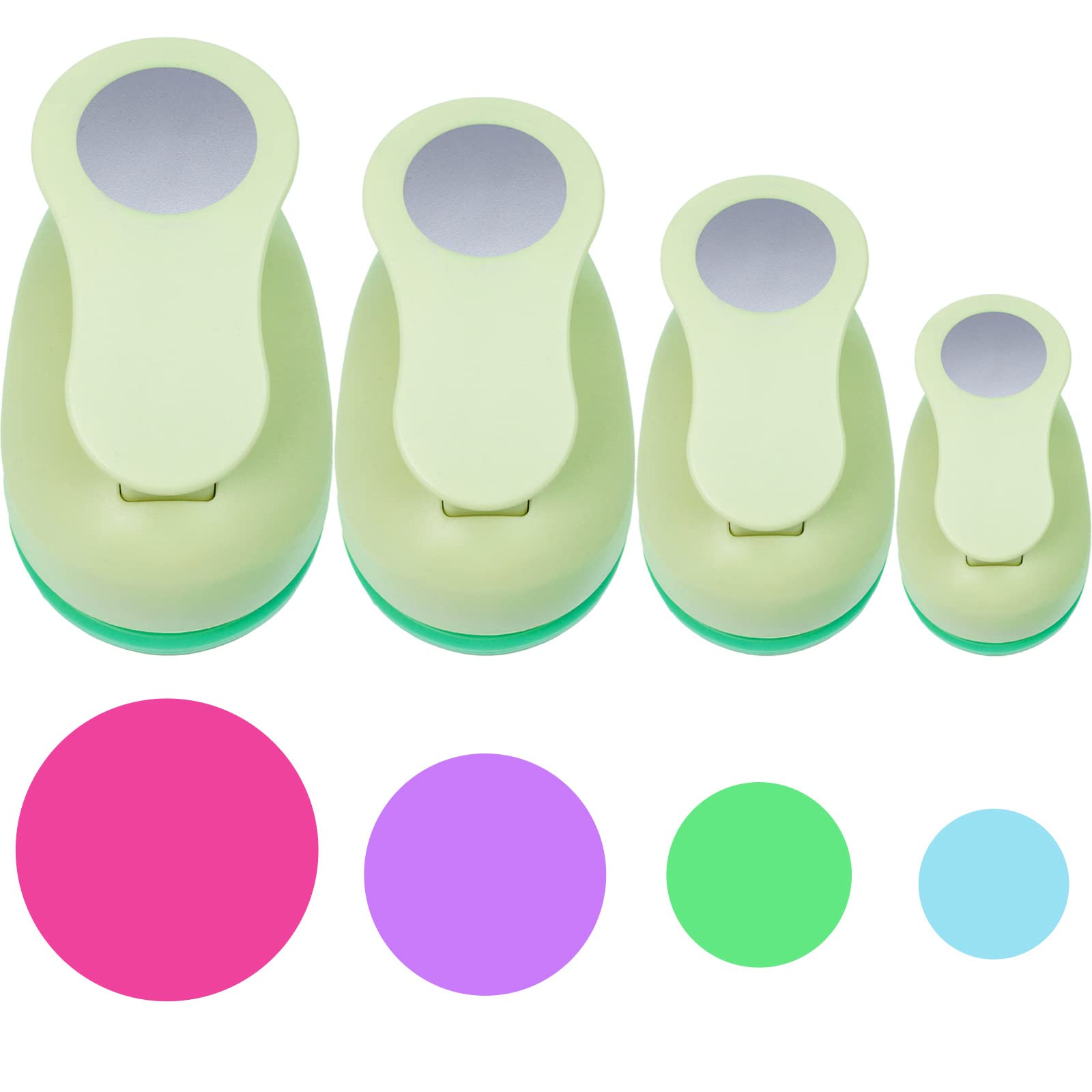 View 1 of (ONLY 3) UCEC Craft Hole Punch, 2+1.5+1+5/8Inch Circle Punch, Circle Hole Punch, 4 Pcs Paper Punches for Crafting, Cardboard, Office Supplies, Back to School Supplies