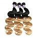 Ombre Brazilian Hair Body Wave Bundles 3pcs, Ombre Brazilian Virgin Hair Human Hair Weave Two Tone Black to Blonde (T1B/27,10