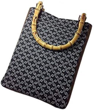 Amazon 江戸履物かん田 別誂え特注品 バンブー手提げ かんつなぎ マチ付き 袋物 バッグ 和柄 着物 和装 浴衣 半纏 甚平 作務衣 祭 神輿 太鼓 父の日 母の日 誕生日 ギフト プレゼント 江戸履物かん田 シューズ バッグ