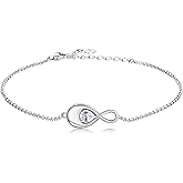 Sterling Silver Infinity Urn Bracelet for Ashes - S925 Teardrop Cubic Zirconia Cremation Keepsake Jewelry Gift for Women Loss Loved One