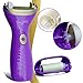 Foot File Callus Remover Pedicure Kit - Electronic Callous Scrubber Shaver Professional Tool for Feet and Hand + 2 Refill Replacement Roller - Purple
