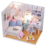 Dollhouse Miniature DIY House Kit Cute Room With Furnitiure and Cover Artwork Gift