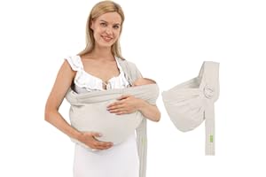 SHSYUE Baby Carrier Sling Wrap Ring,Soft Infant Baby Carriers for Newborn Toddlers Sling, Ergonomic Design Hug Strap for Newborns, Breathable Adjustable Sling under 36lbs-Warm sand
