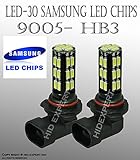 LED 9005/HB3 18 SMD Super White High Beam Head Light Bulbs Free Shipping U.S.