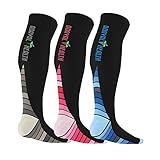 Compression Socks Knee Highs Graduated Support Athletic Running Circulation Pregnancy Health Nurses Travel Shin Splints Triathlon Fitness Therapy Swelling Cardio Vascular Arthritis Cross-Fit Cycling