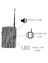 bestguarder SY-007PLUS - Sistema de alarma inalámbrico o inalámbrico de caza y seguridad con sonido vibración luz LED, color gris