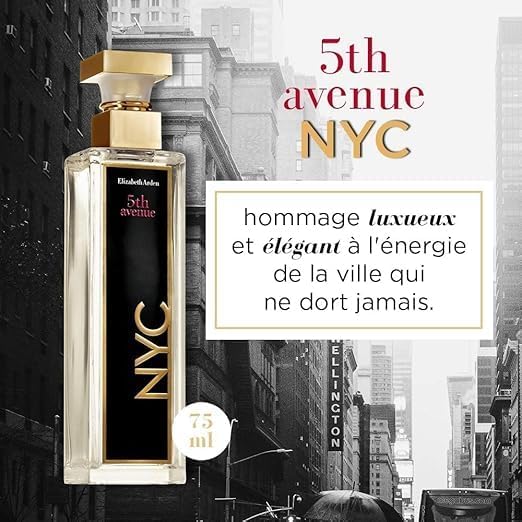 - 5th Avenue NYC - Eau de Parfum Femme Senteur Florale et Fruitée - Spray vaporisateur - Eau de Parfum Femme de Marque - Immuable et Riche en Energie - Chic et Sophistiqué
