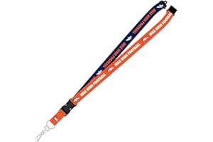PRO SPECIALTIES GROUP Denver Broncos Two-Tone Mile High Football Lanyard with Detachable Safety Clip